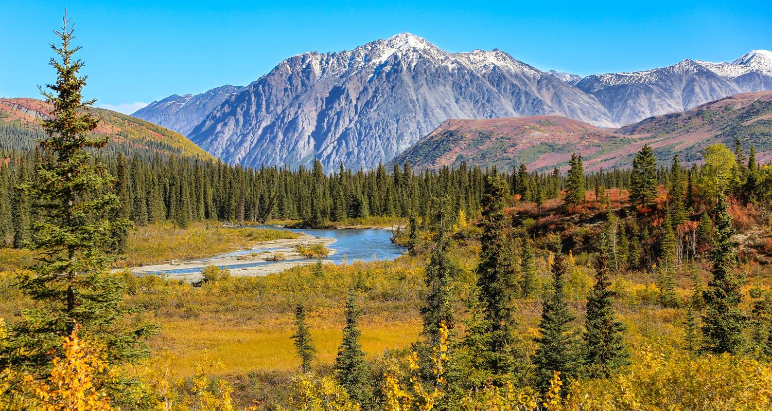 A dramatic glacier scene in the Alaskan wilderness